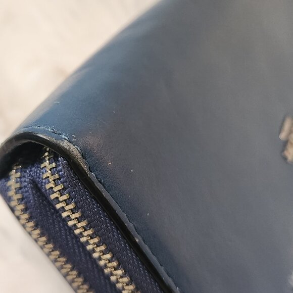 Coach Navy Leather Wristlet Wallet - Picture 9 of 11